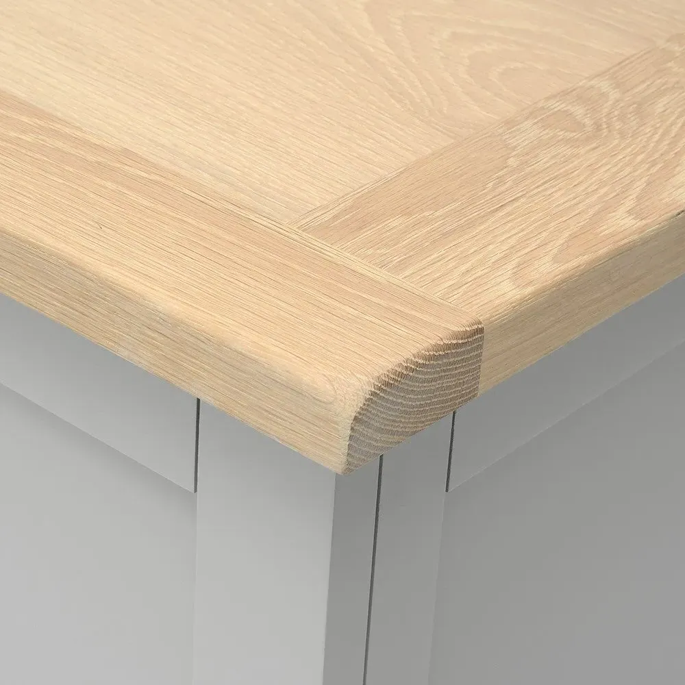 Wide Blanket Box - Dove Grey, Oak