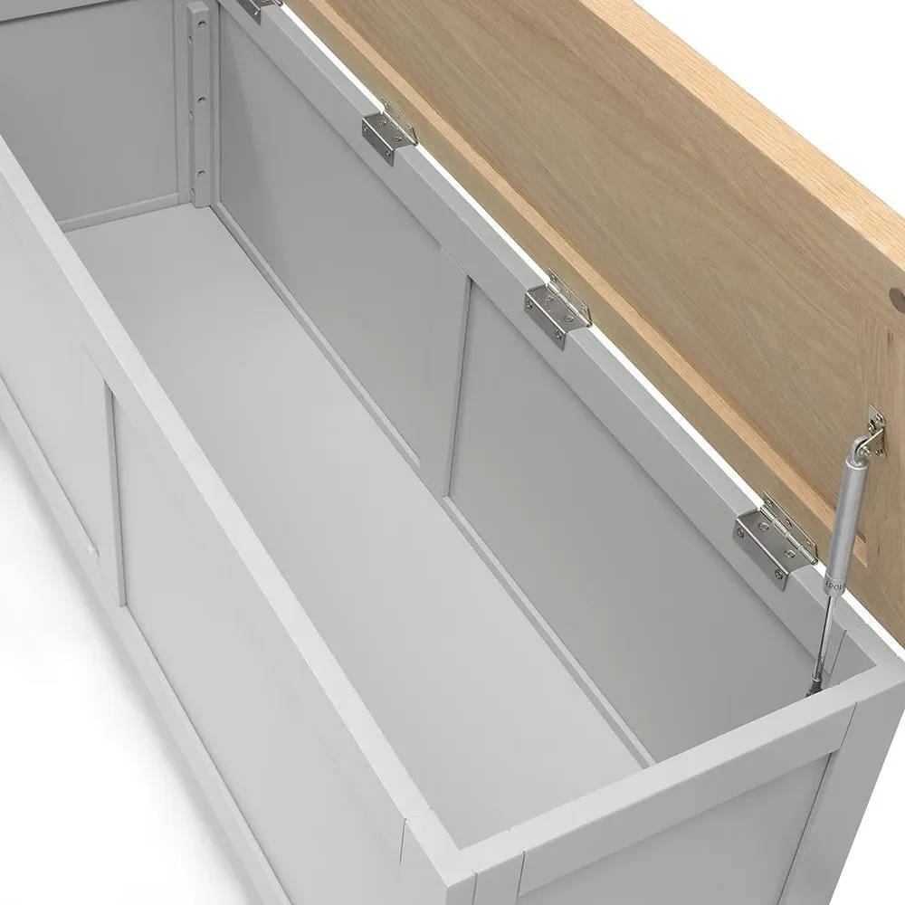 Wide Blanket Box - Dove Grey, Oak