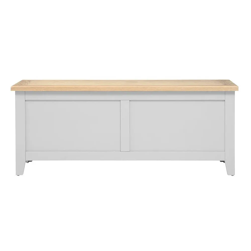 Wide Blanket Box - Dove Grey, Oak image