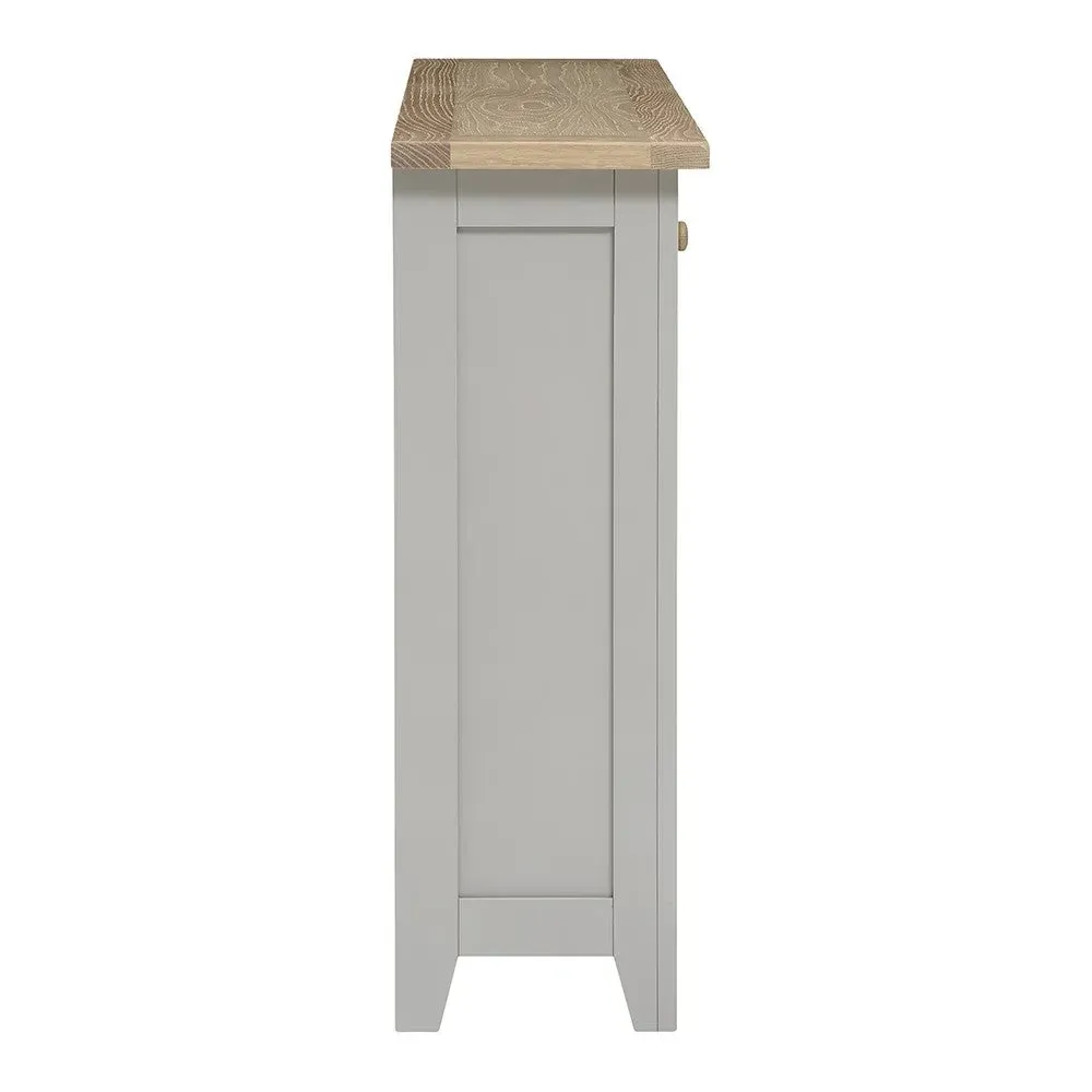 Wine Console with Storage - Dove Grey, Oak