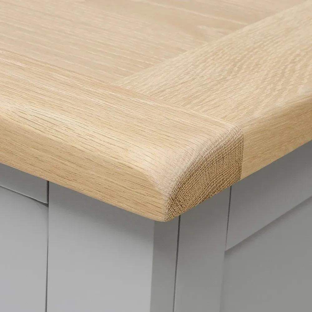 Chester Wine Console with Storage - Dove Grey, Oak Veneer by The Cotswold Company, image 7