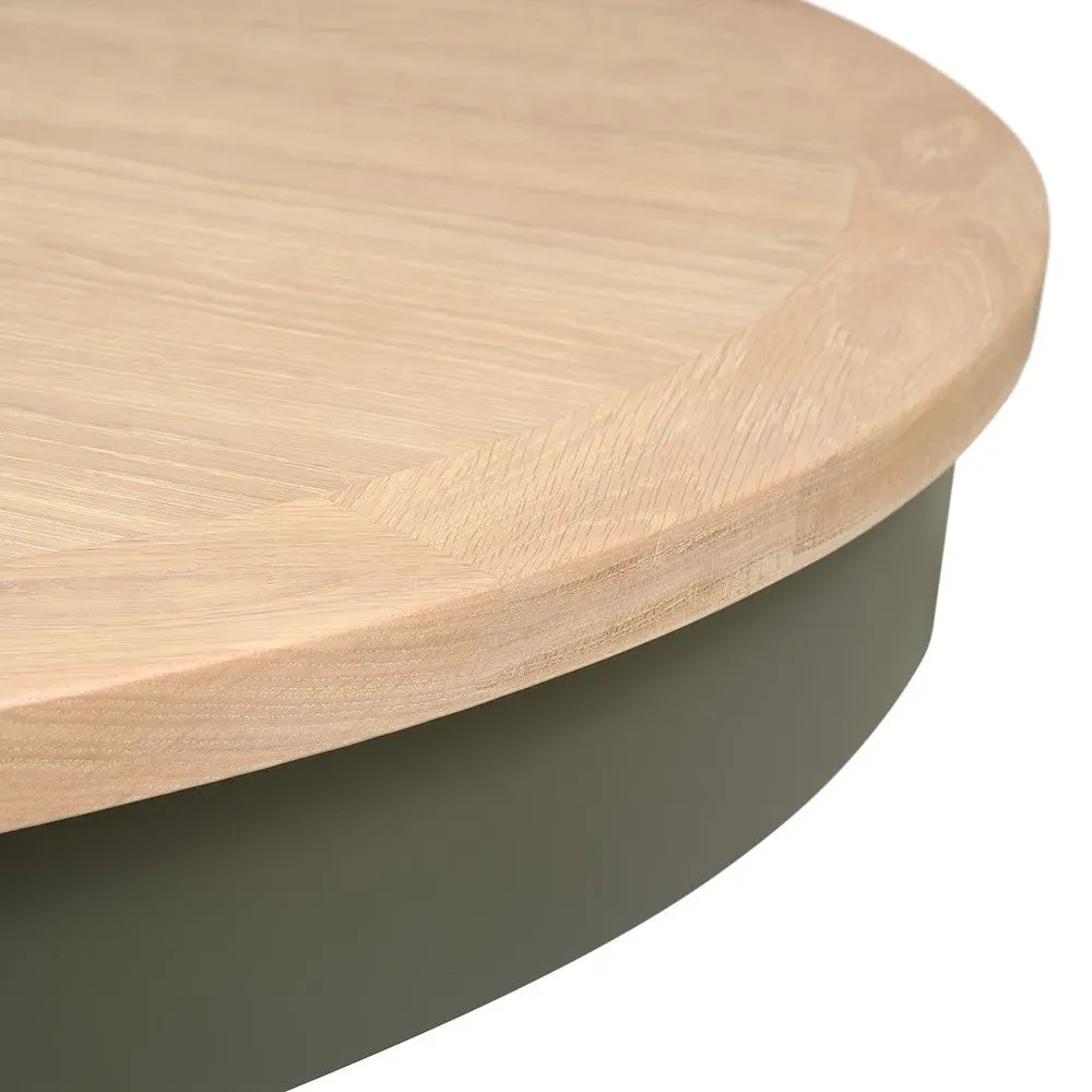 Chester 4-6 Seater Round Extending Dining Table - Forest Green, Oak