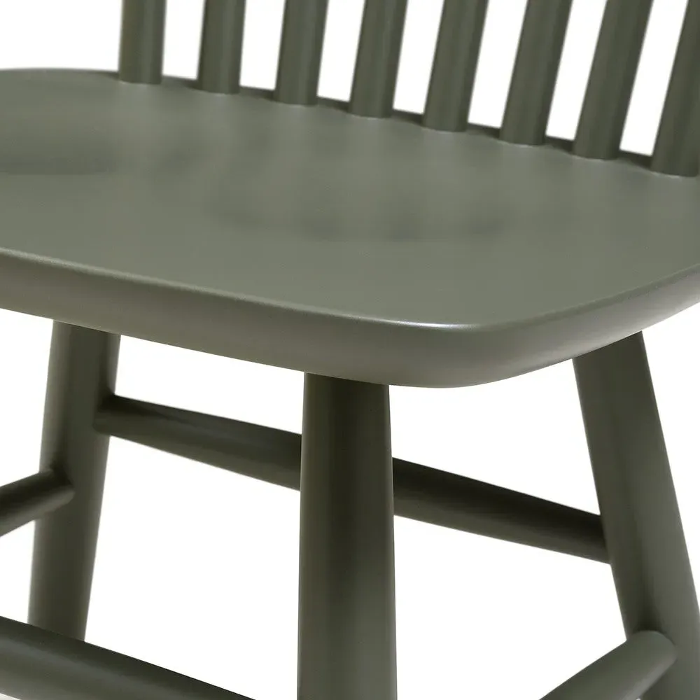 Round Extending Dining Table and 4 Spindleback Chairs - Forest Green