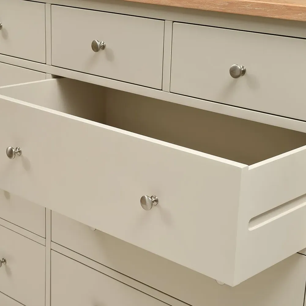 10 Drawer Chest - Limestone, Oak