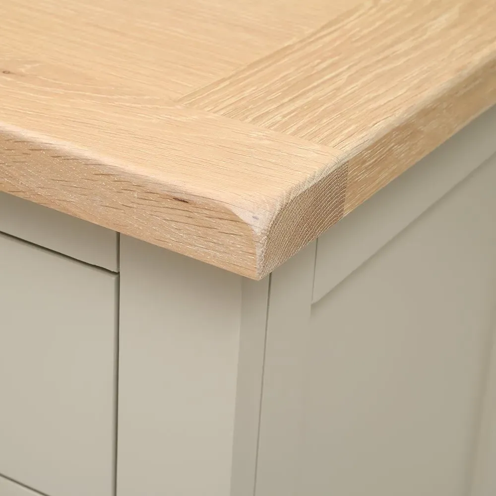 3 Drawer Bedside Table - Limestone, Oak