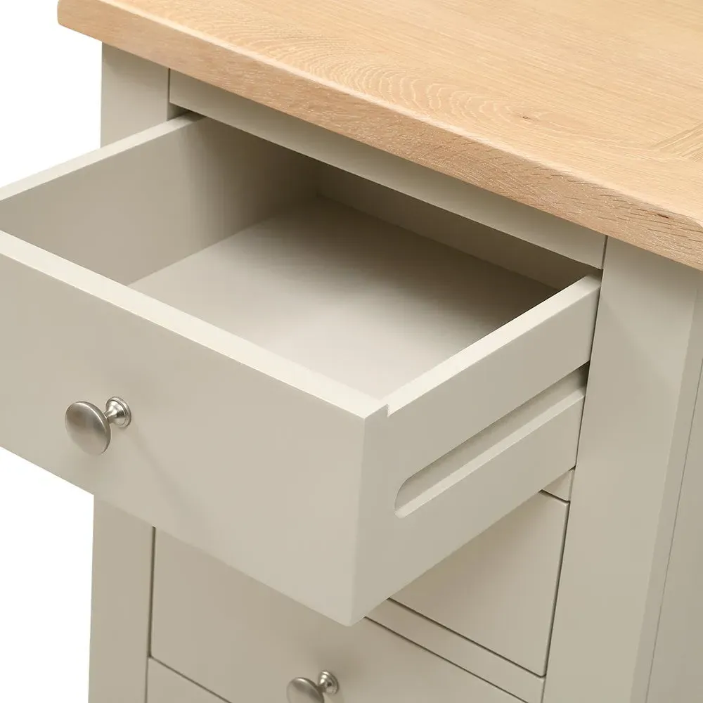 3 Drawer Bedside Table - Limestone, Oak