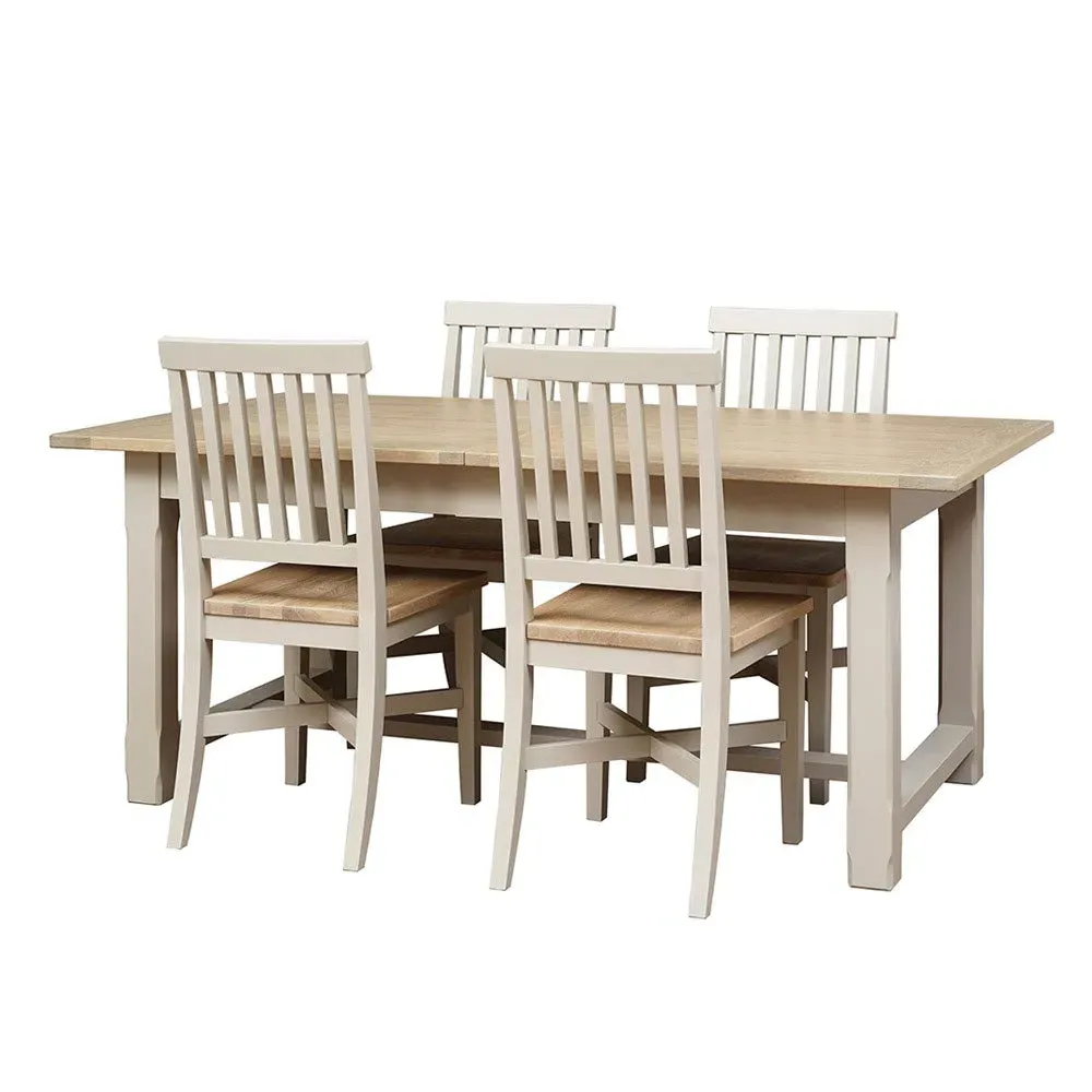 6-10 Seater Extending Dining Table - Limestone, Oak