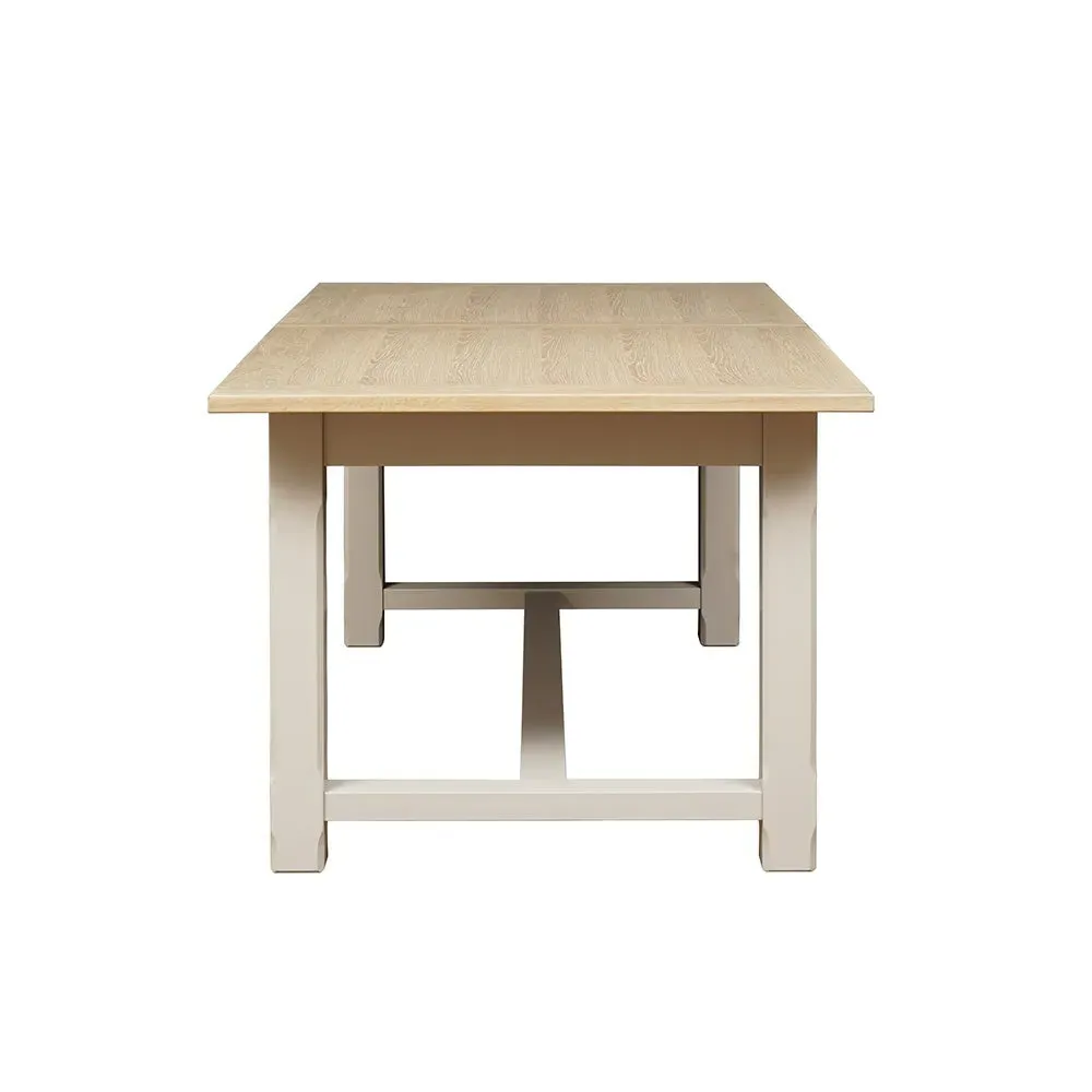6-10 Seater Extending Dining Table - Limestone, Oak