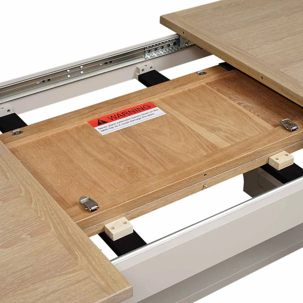 6-10 Seater Extending Dining Table - Limestone, Oak