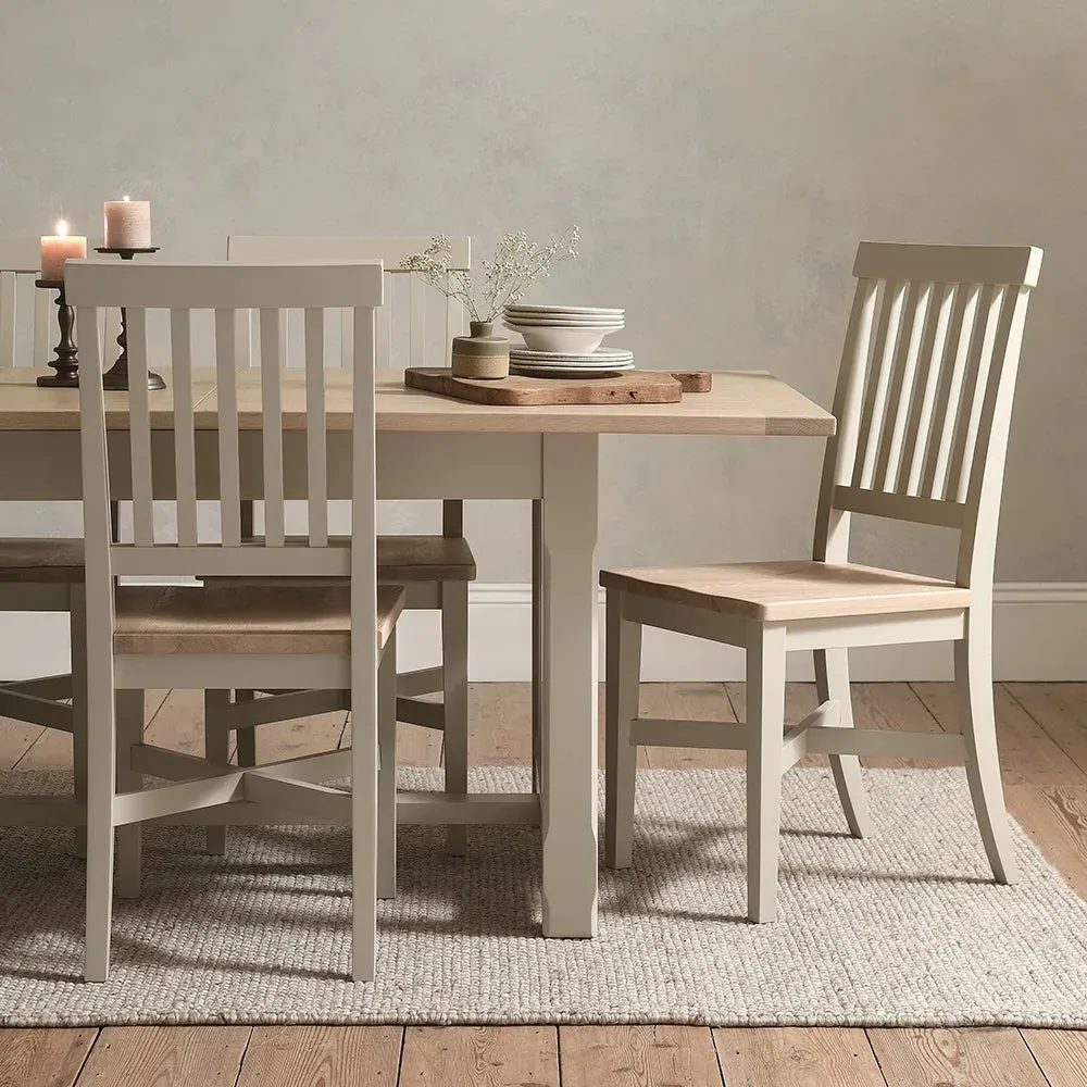 6-10 Seater Extending Dining Table - Limestone, Oak
