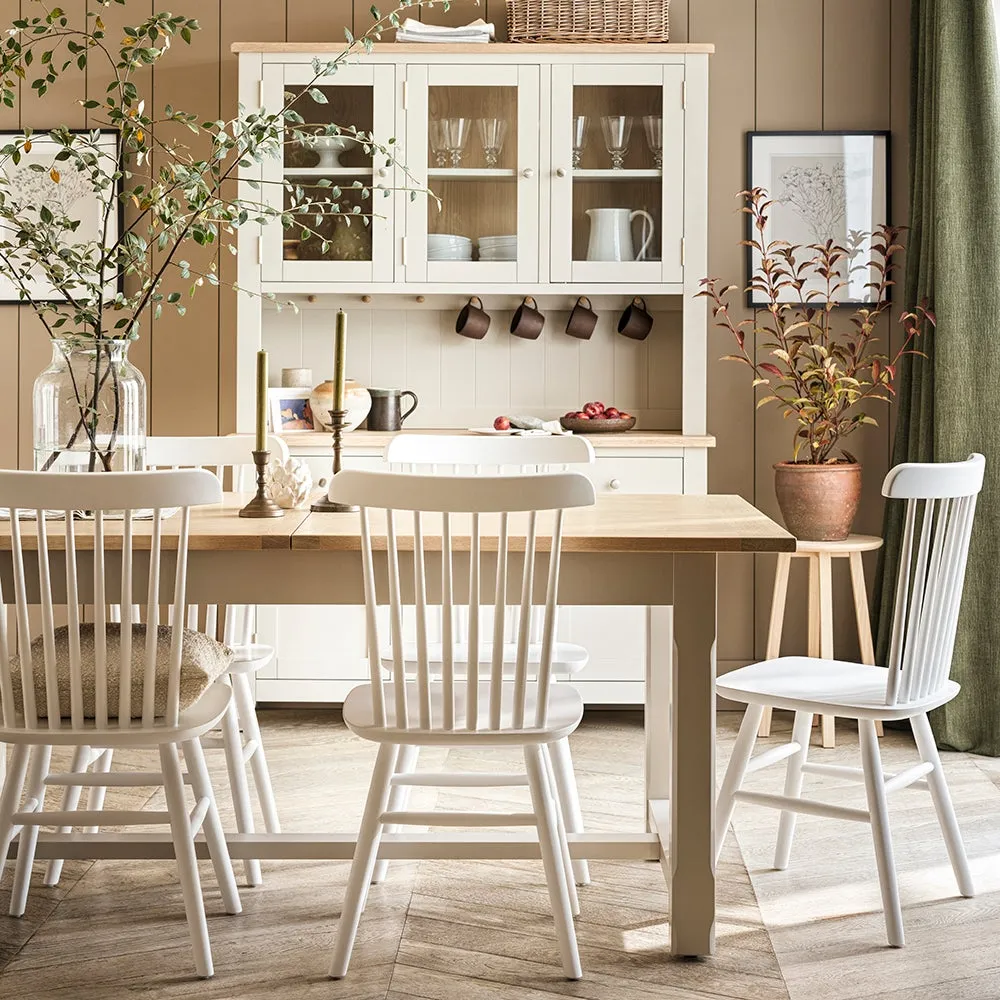 6-10 Seater Extending Dining Table - Limestone, Oak