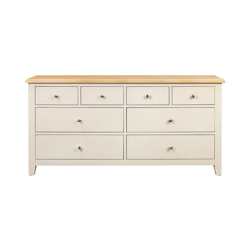 8 Drawer Chest - Limestone, Oak