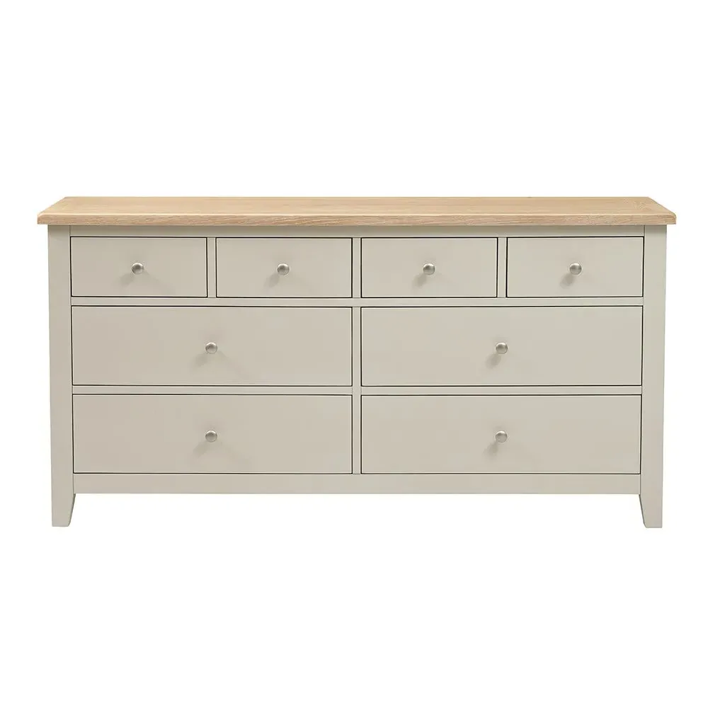 8 Drawer Chest - Limestone, Oak