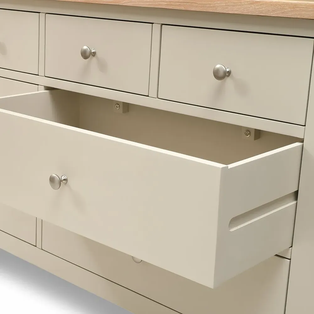 8 Drawer Chest - Limestone, Oak