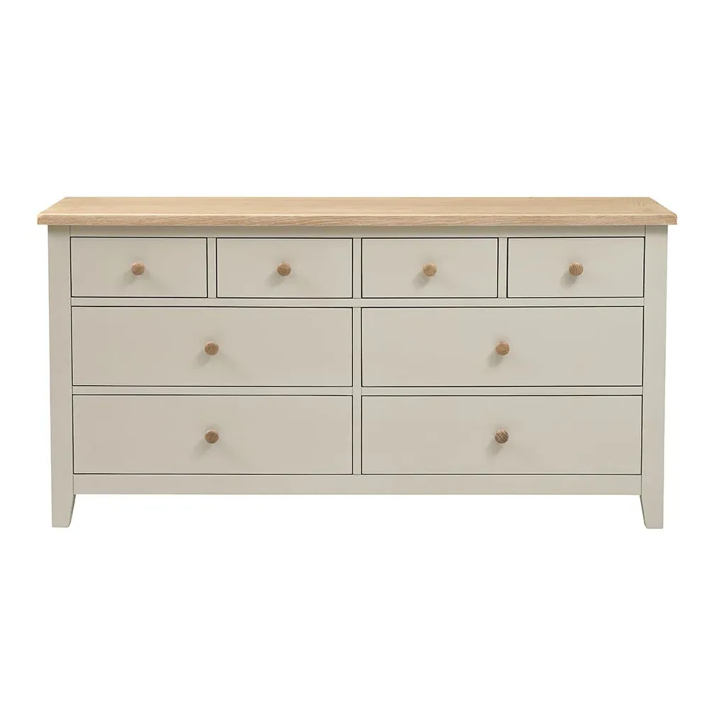 8 Drawer Chest - Limestone, Oak