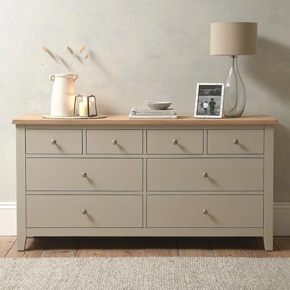 8 Drawer Chest - Limestone, Oak image