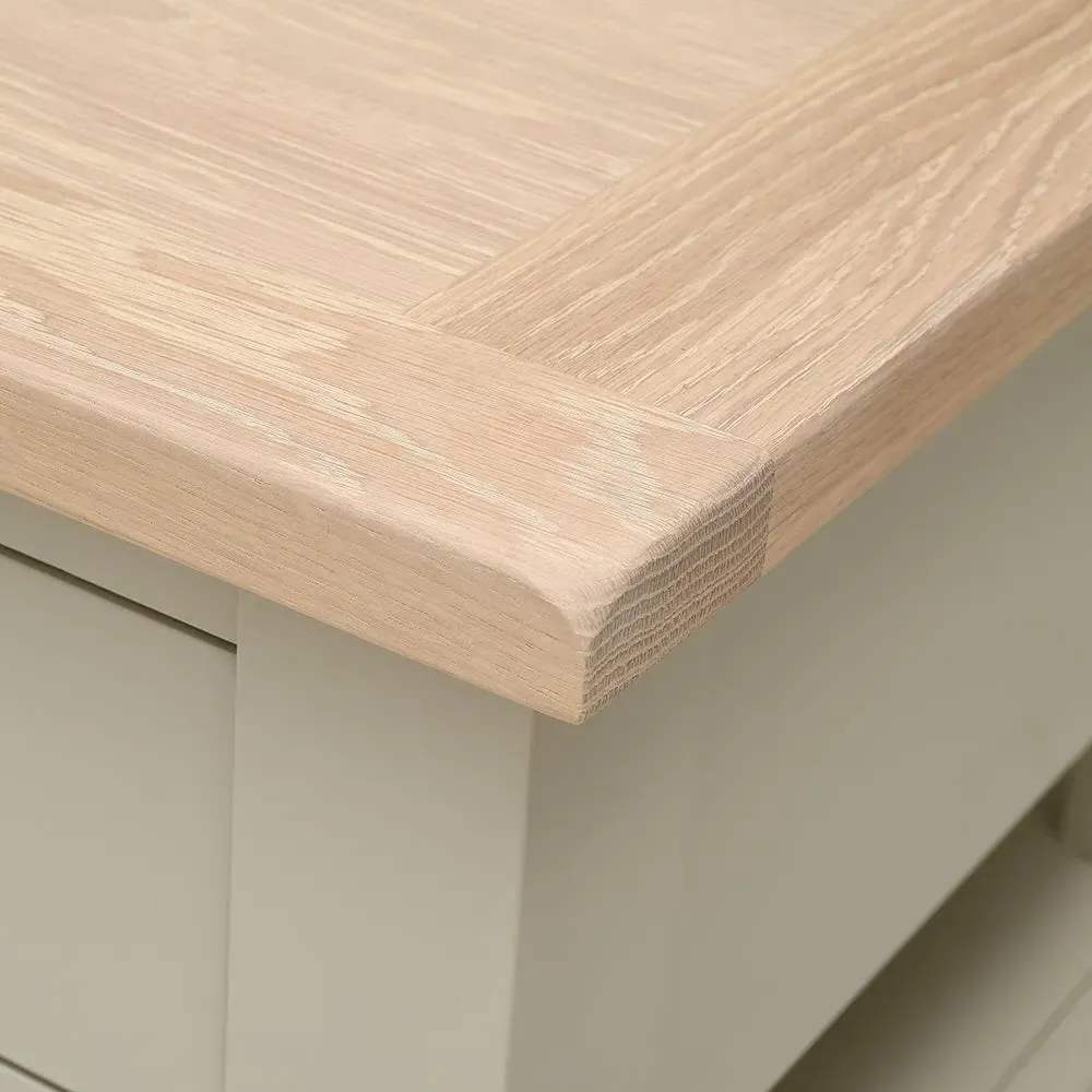 Chester Coffee Table with Drawers - Limestone, Oak