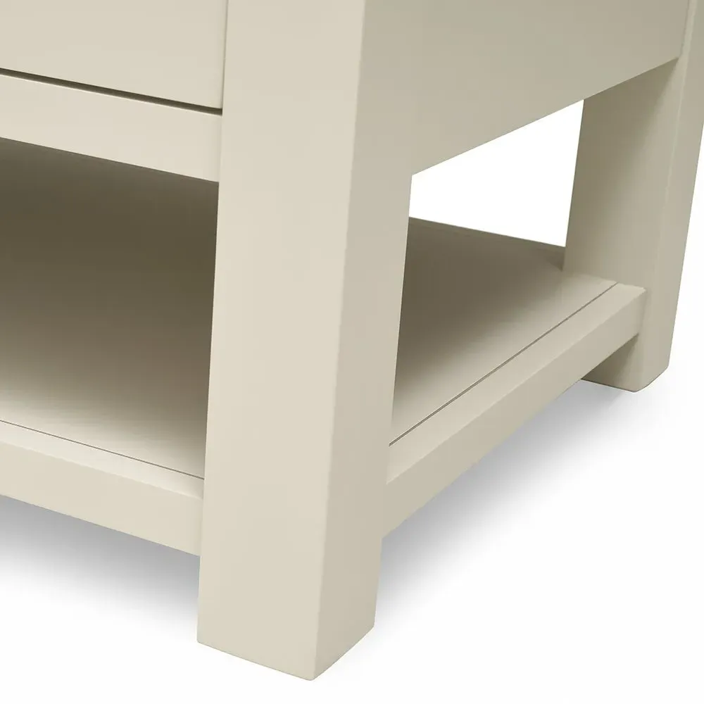 Chester Coffee Table with Drawers - Limestone, Oak