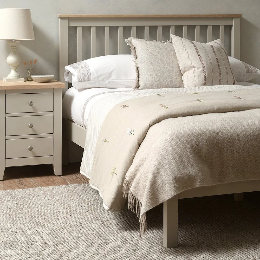 Chester Double Bed Frame - Limestone