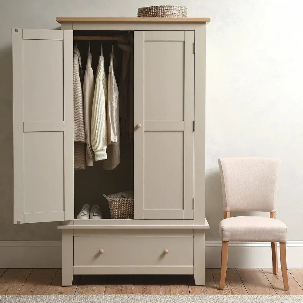 Chester Double Wardrobe - Limestone, Oak