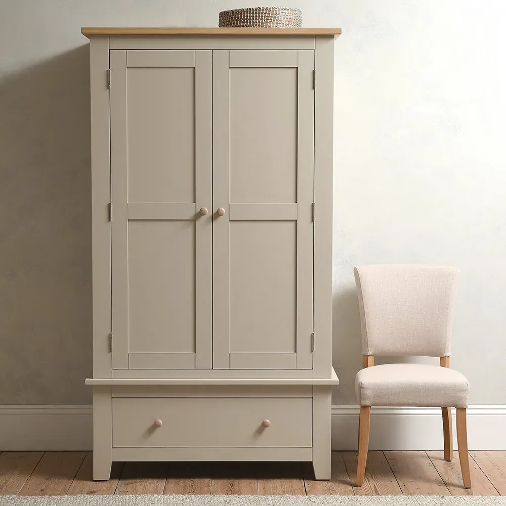 Chester Double Wardrobe - Limestone, Oak image