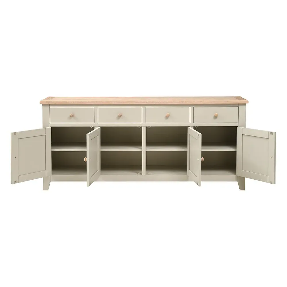 Chester Extra Large Sideboard - Limestone, Oak