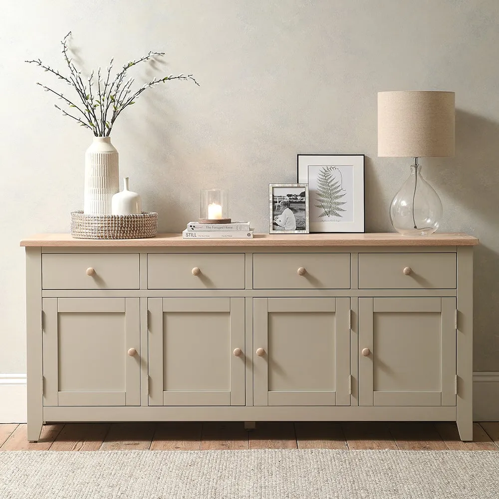 Chester Extra Large Sideboard - Limestone, Oak