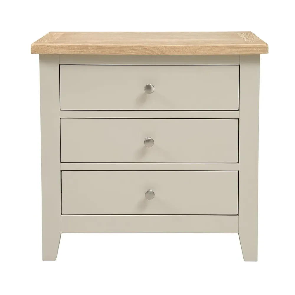 Chester Jumbo Bedside Table - Limestone, Oak