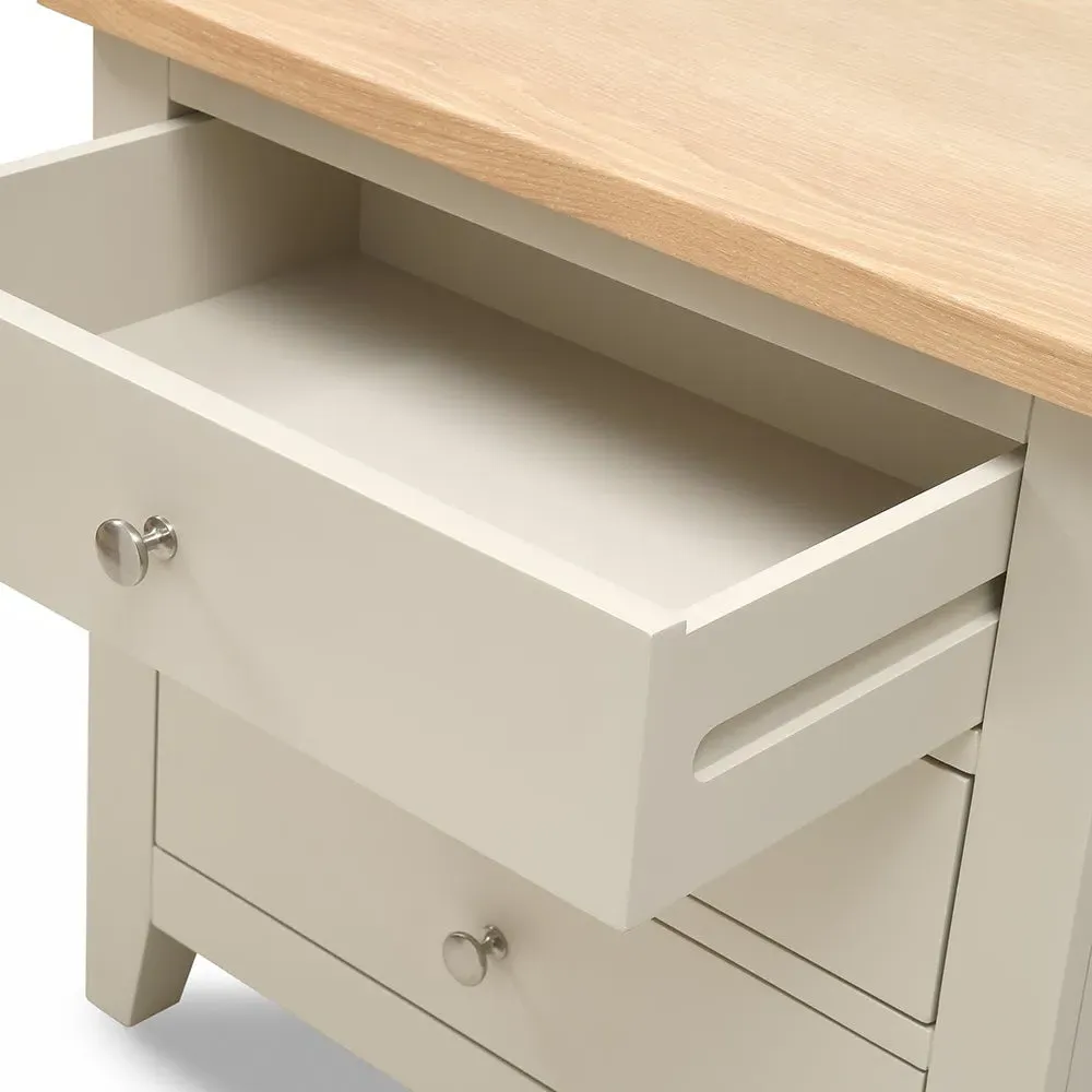 Chester Jumbo Bedside Table - Limestone, Oak