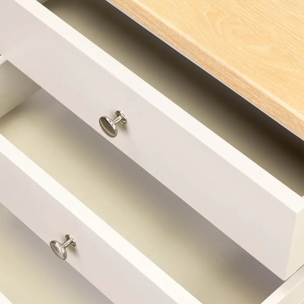 Chester Jumbo Bedside Table - Limestone, Oak