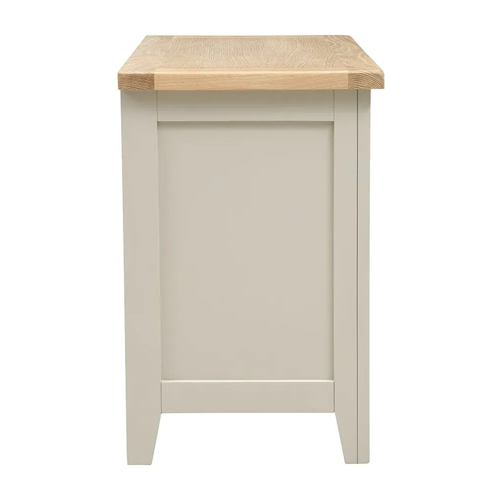 Chester Jumbo Bedside Table - Limestone, Oak