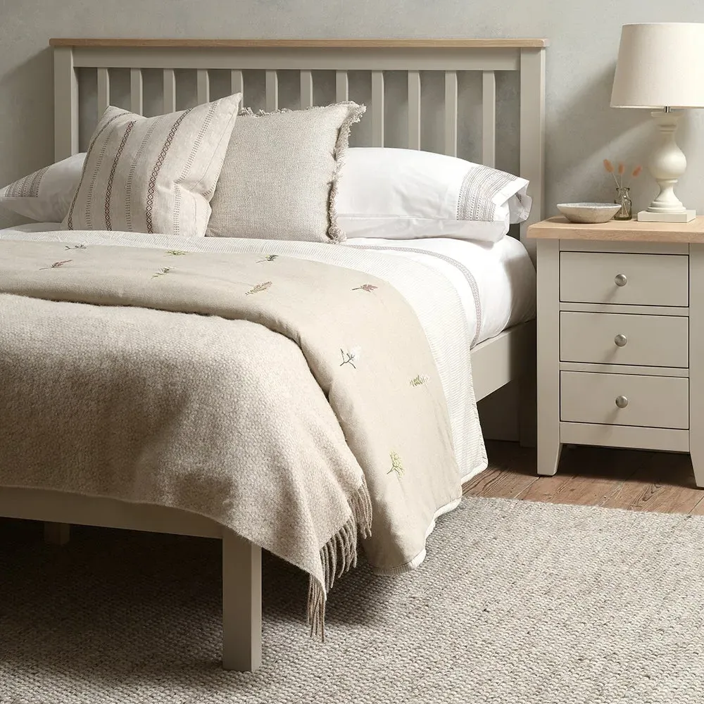 Chester King Size Bed Frame - Limestone