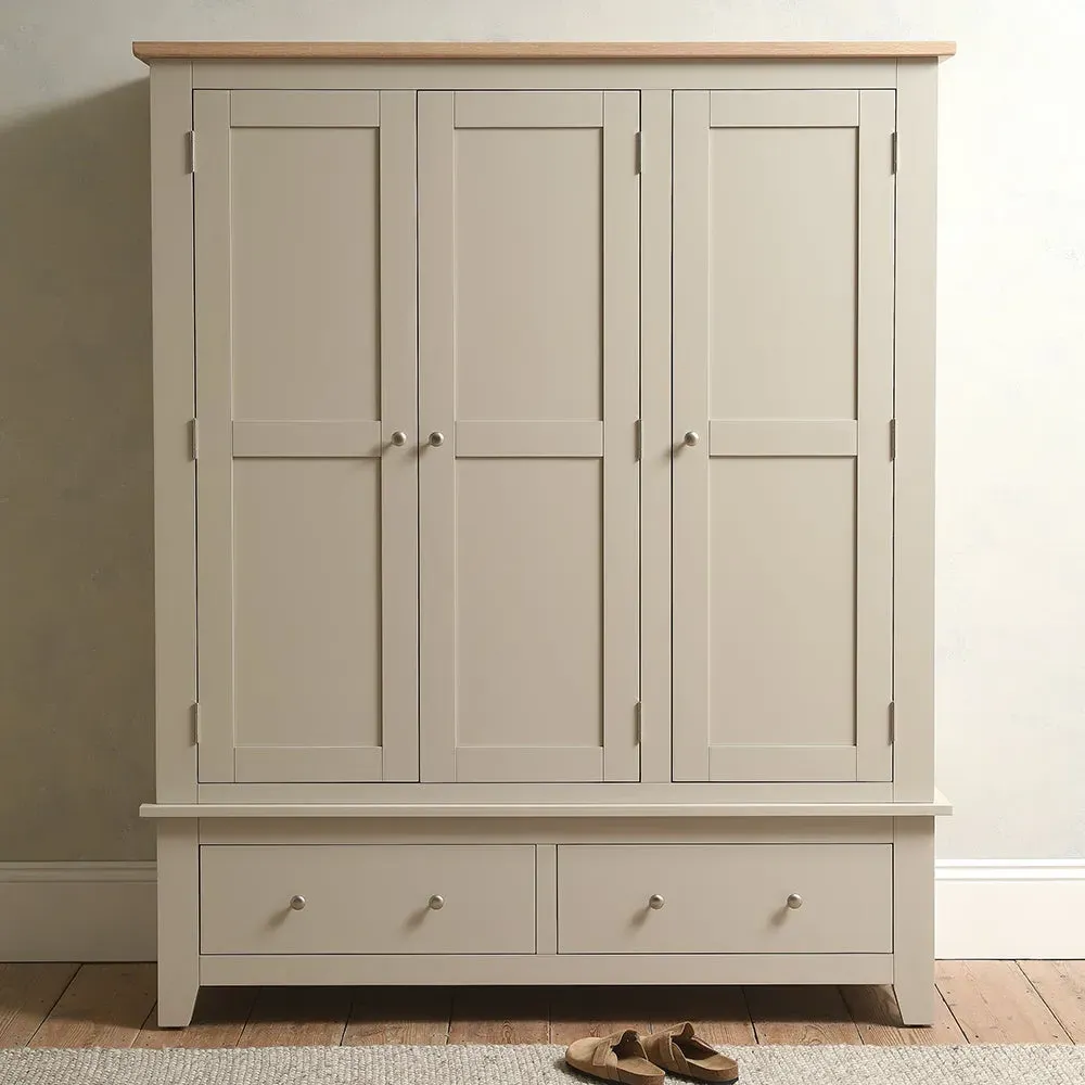 Chester Triple Wardrobe - Limestone, Oak