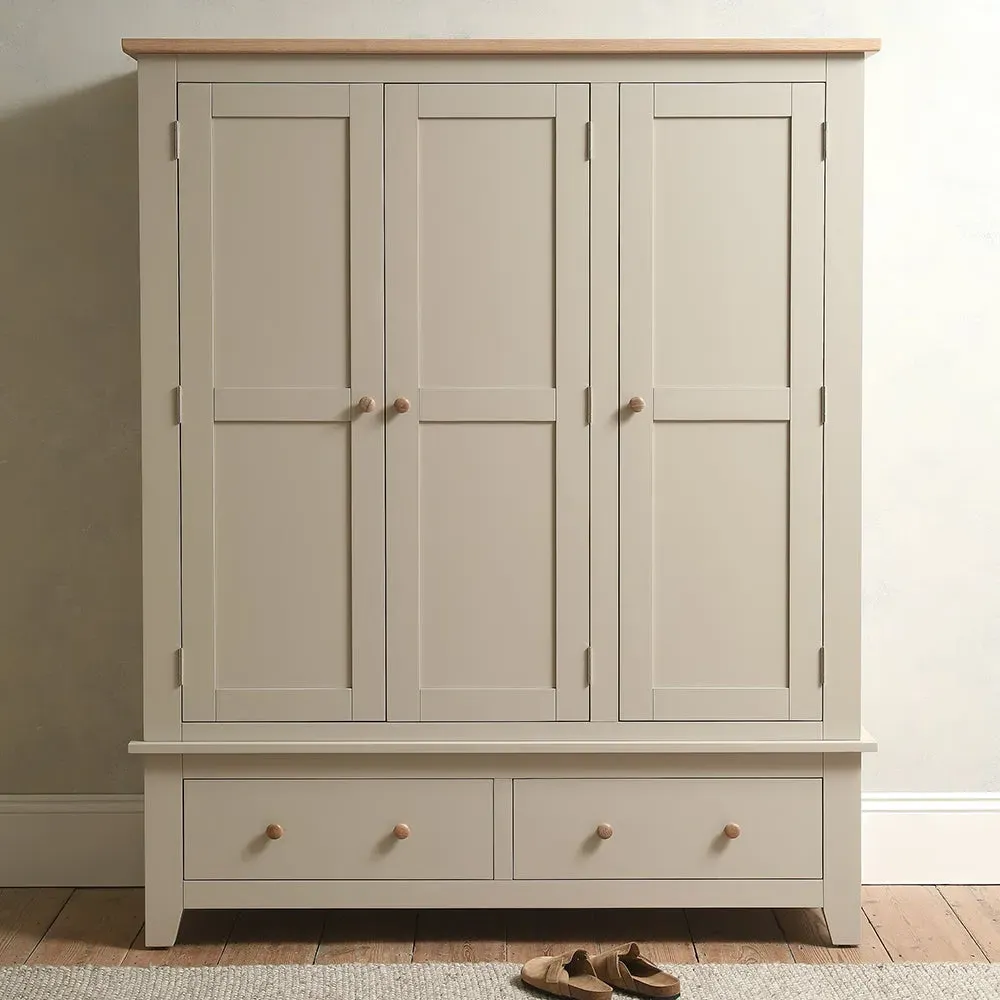 Chester Triple Wardrobe - Limestone, Oak