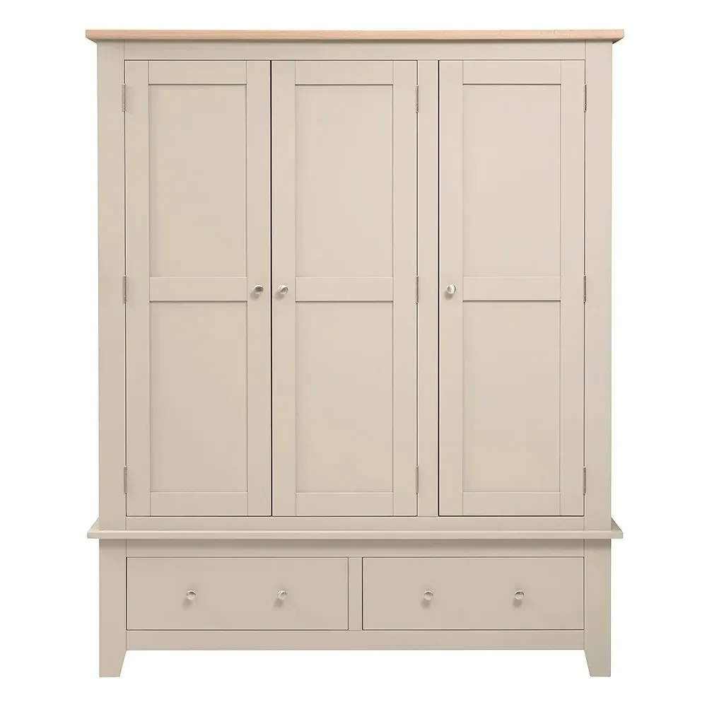 Chester Triple Wardrobe - Limestone, Oak