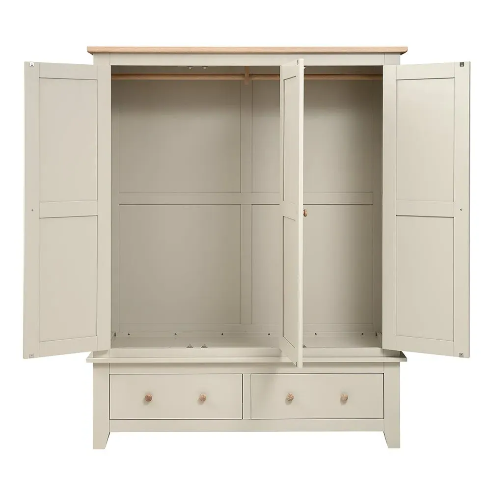 Chester Triple Wardrobe - Limestone, Oak