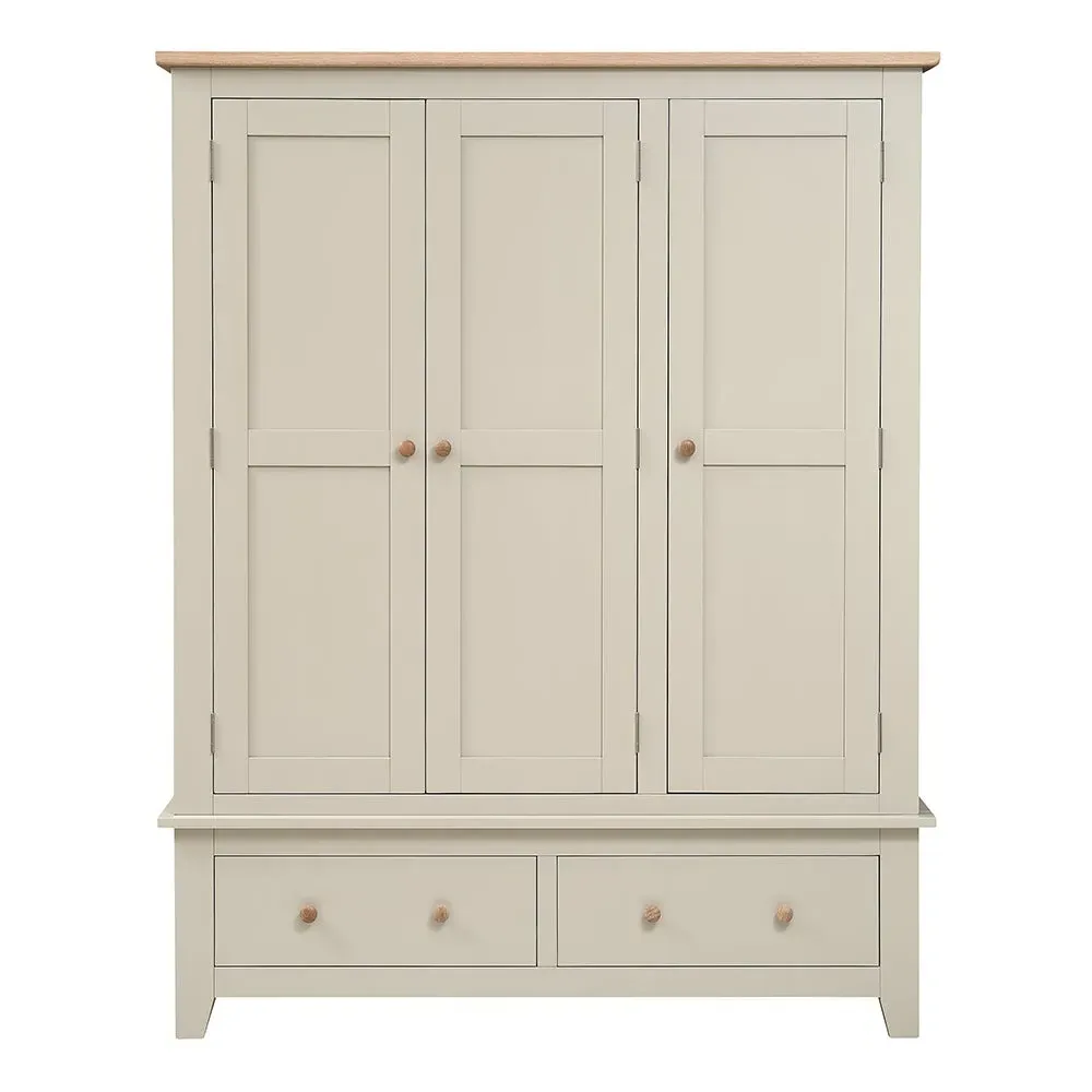 Chester Triple Wardrobe - Limestone, Oak