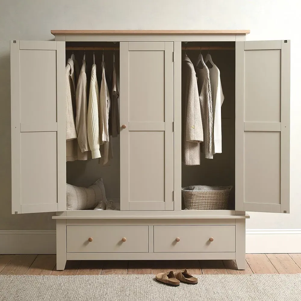 Chester Triple Wardrobe - Limestone, Oak image