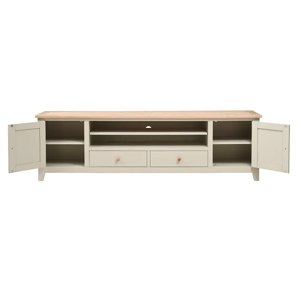 Chester TV Stand - Limestone, Oak