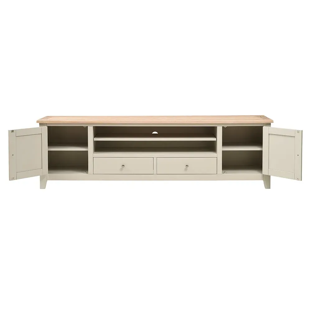 Chester TV Stand - Limestone, Oak