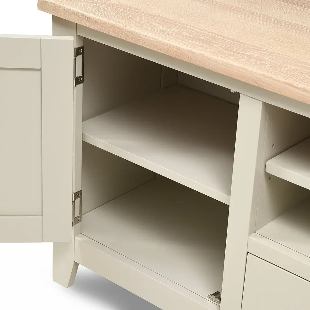 Chester TV Stand - Limestone, Oak
