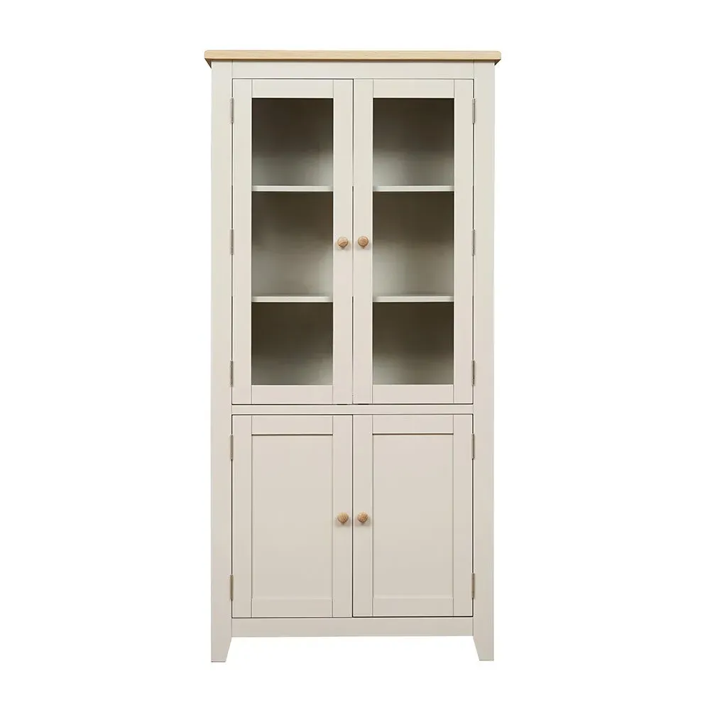 Glass Display Cabinet - Limestone, Oak