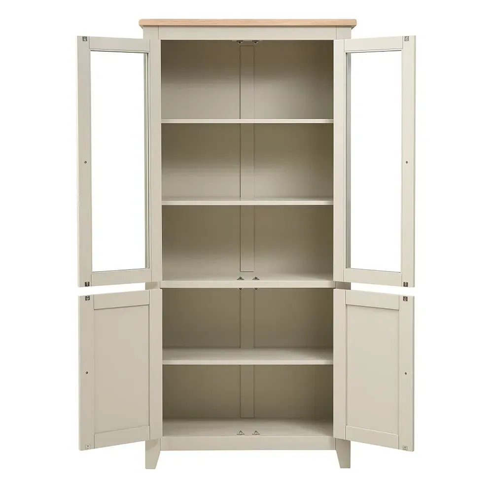 Glass Display Cabinet - Limestone, Oak