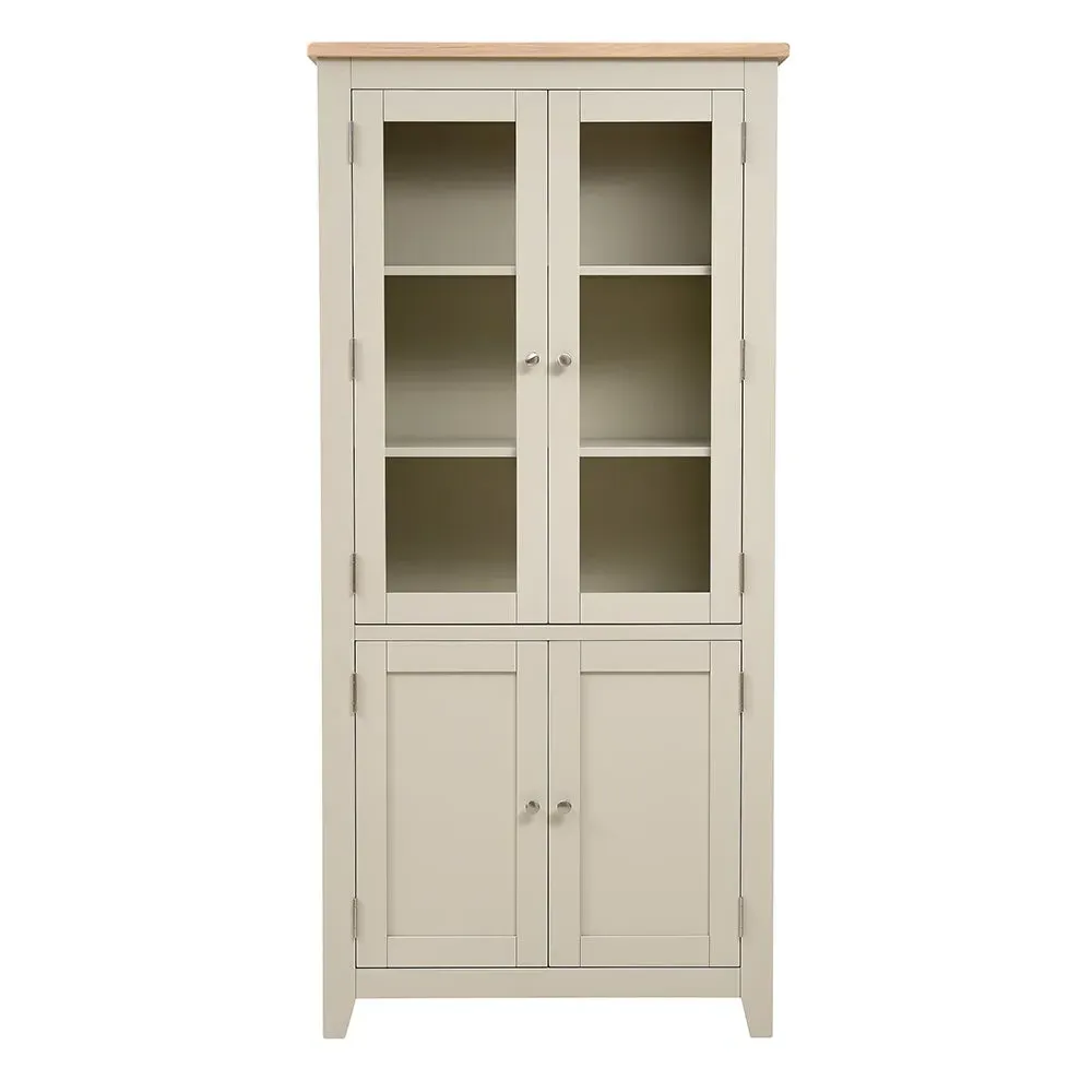 Glass Display Cabinet - Limestone, Oak