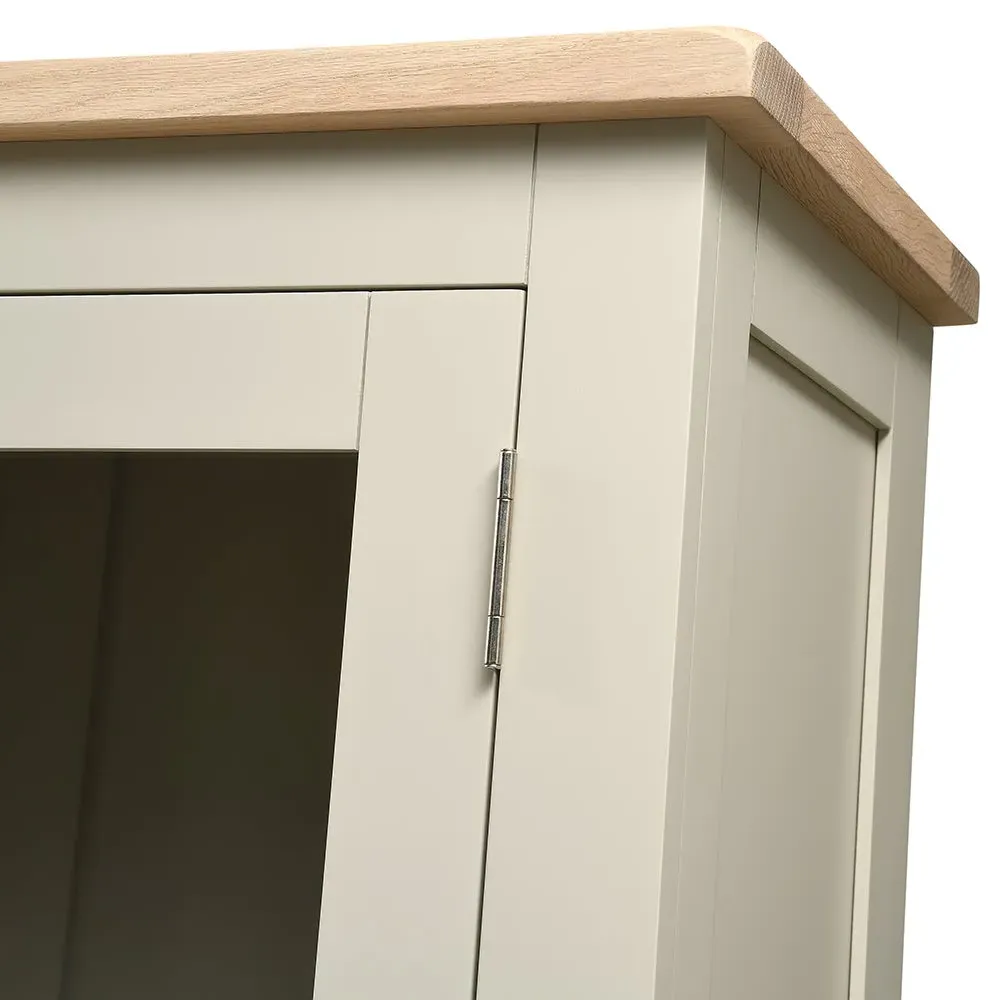 Glass Display Cabinet - Limestone, Oak