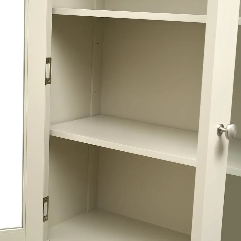 Glass Display Cabinet - Limestone, Oak