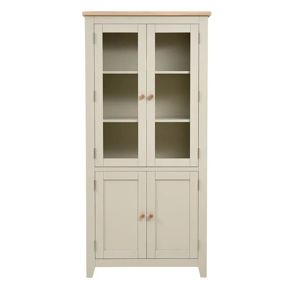 Glass Display Cabinet - Limestone, Oak