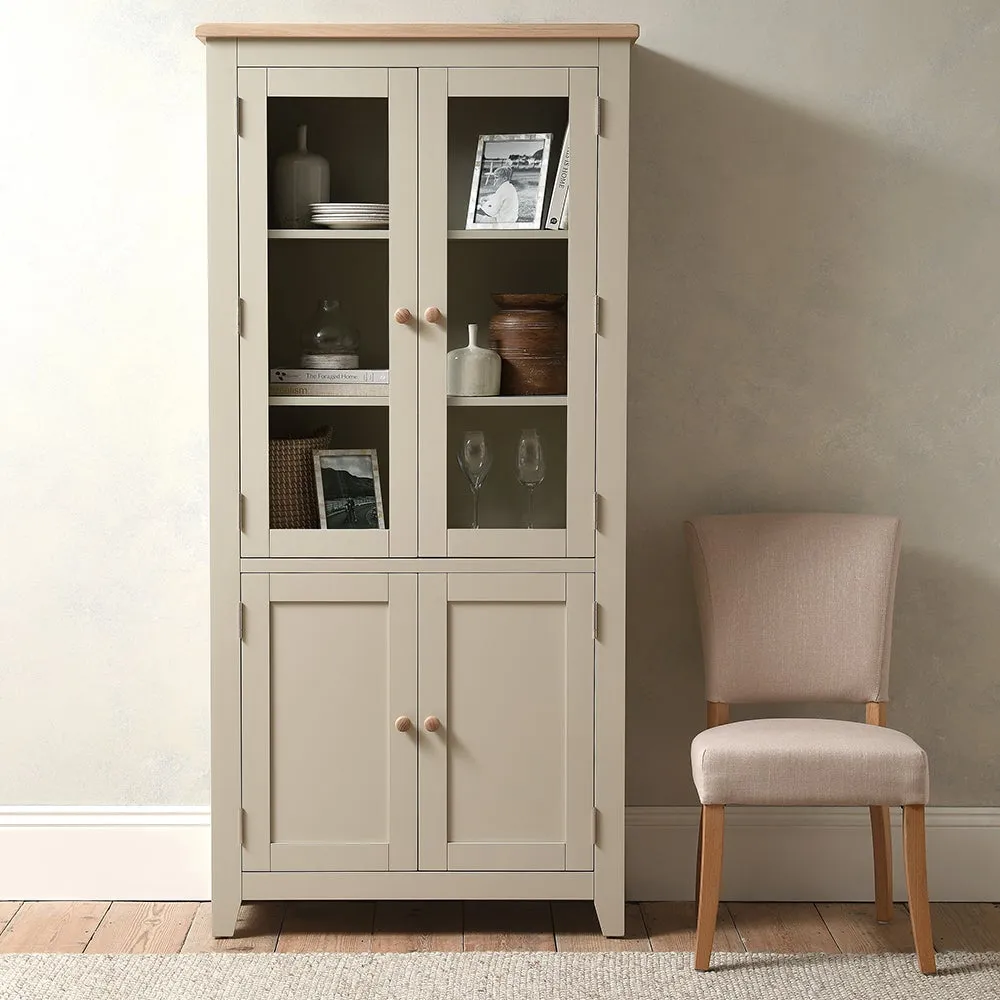 Glass Display Cabinet - Limestone, Oak image