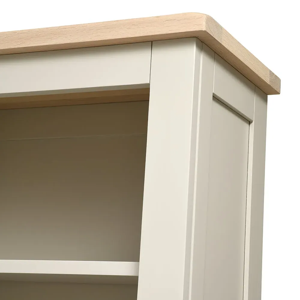 Grand Bookcase with Storage - Limestone, Oak