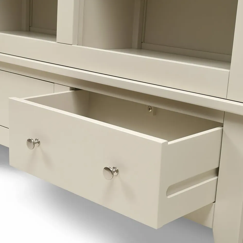 Grand Bookcase with Storage - Limestone, Oak